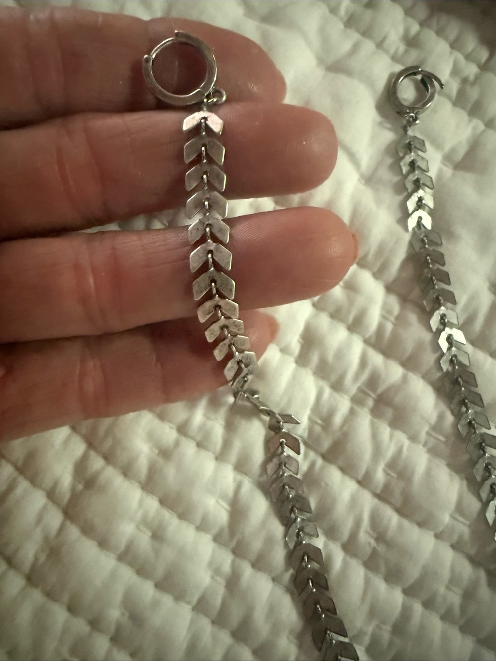 Free People Silver Chevron Link Necklace
